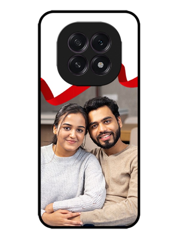 Custom Oppo F29 5G Custom Metal Phone Case - Red Ribbon Frame Design