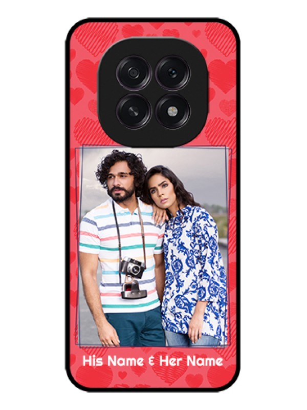 Custom Oppo F29 5G Custom Metal Phone Case - With Red Heart Symbols Design