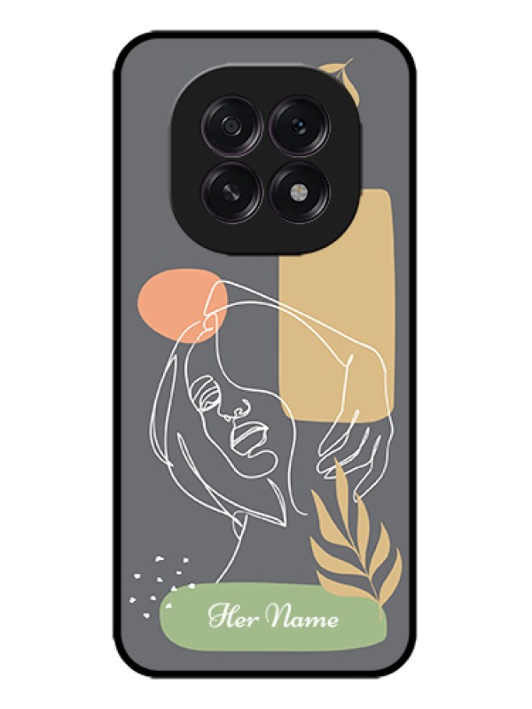Custom Oppo F29 5G Custom Metal Phone Case - Gazing Woman Line Art Design