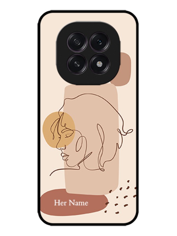 Custom Oppo F29 5G Custom Metal Phone Case - Calm Woman Line Art Design