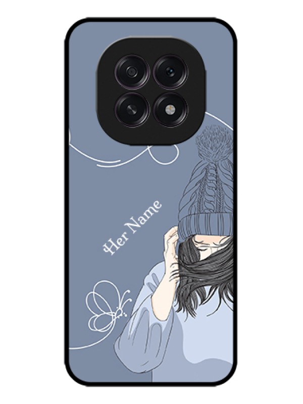 Custom Oppo F29 5G Custom Metal Phone Case - Girl In Winter Outfit Design