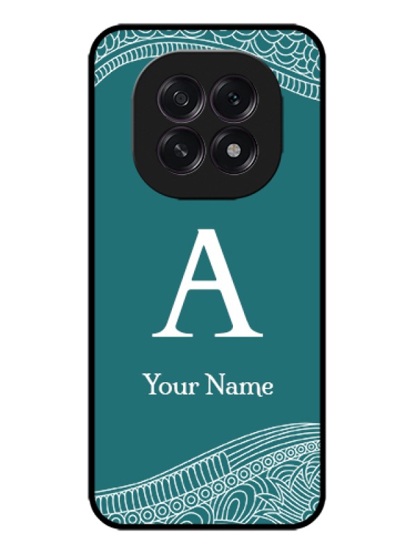 Custom Oppo F29 5G Custom Metal Phone Case - Line Art Pattern With Custom Name Design