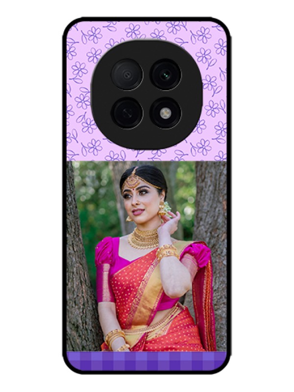 Custom Oppo F29 Pro 5G Custom Metal Phone Case - Purple Floral Design