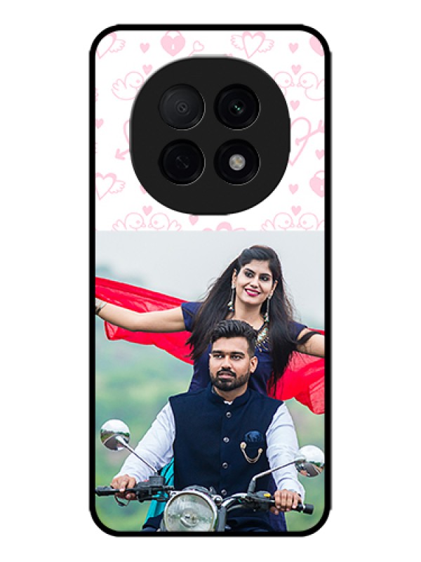 Custom Oppo F29 Pro 5G Custom Metal Phone Case - Pink Flying Heart Design