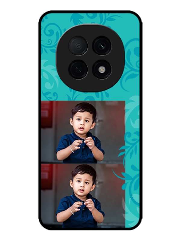 Custom Oppo F29 Pro 5G Custom Metal Phone Case - With Photo And Green Floral Design