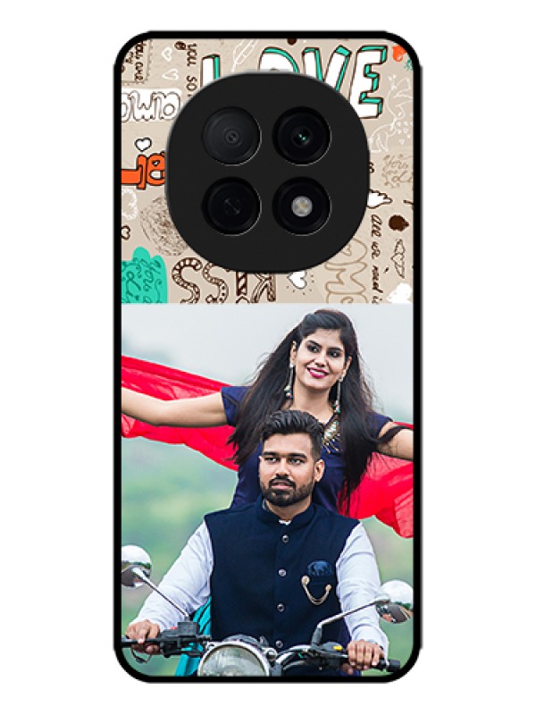 Custom Oppo F29 Pro 5G Custom Metal Phone Case - Love Doodle Pattern