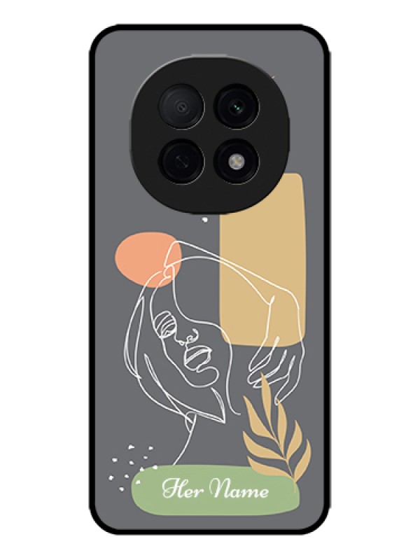 Custom Oppo F29 Pro 5G Custom Metal Phone Case - Gazing Woman Line Art Design