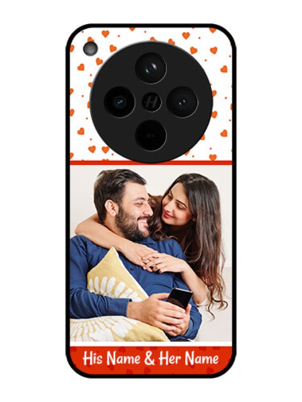 Custom Find X8 5G Custom Metal Phone Case - Orange Love Symbol Design