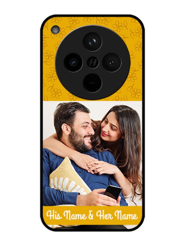 Custom Find X8 5G Custom Metal Phone Case - Yellow Floral Design