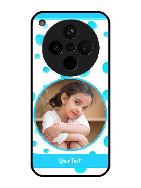 Custom Find X8 5G Custom Metal Phone Case - Blue Bubbles Pattern Design