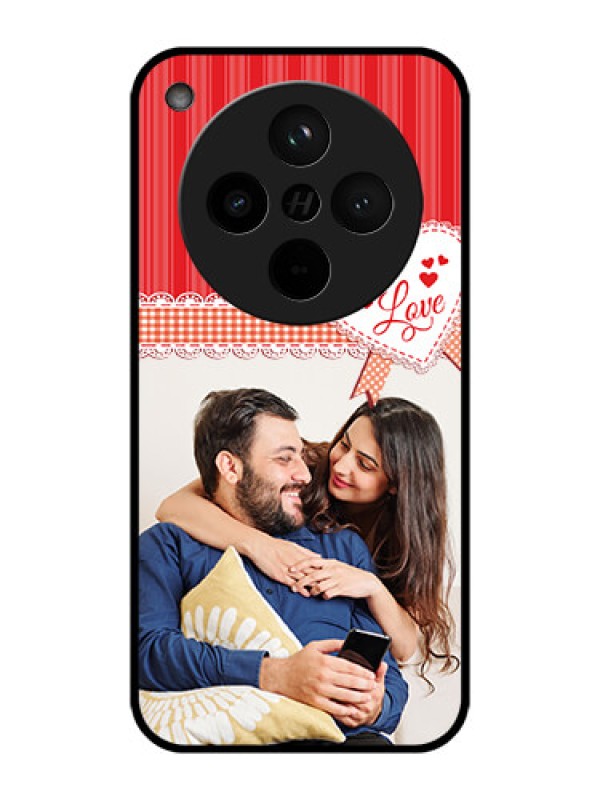 Custom Find X8 5G Custom Metal Phone Case - Red Love Pattern Design