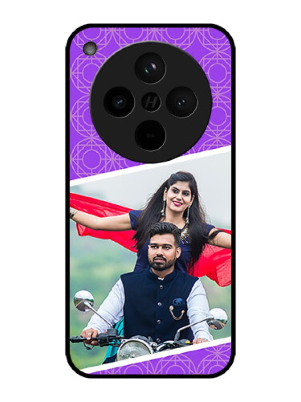 Custom Find X8 5G Custom Metal Phone Case - Violet Color Pattern Design