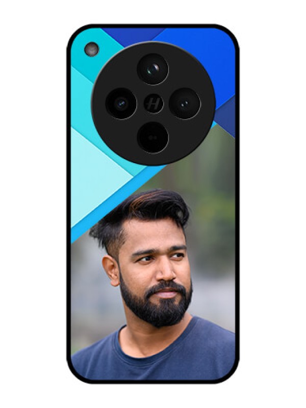 Custom Find X8 5G Custom Metal Phone Case - Blue Pattern Design