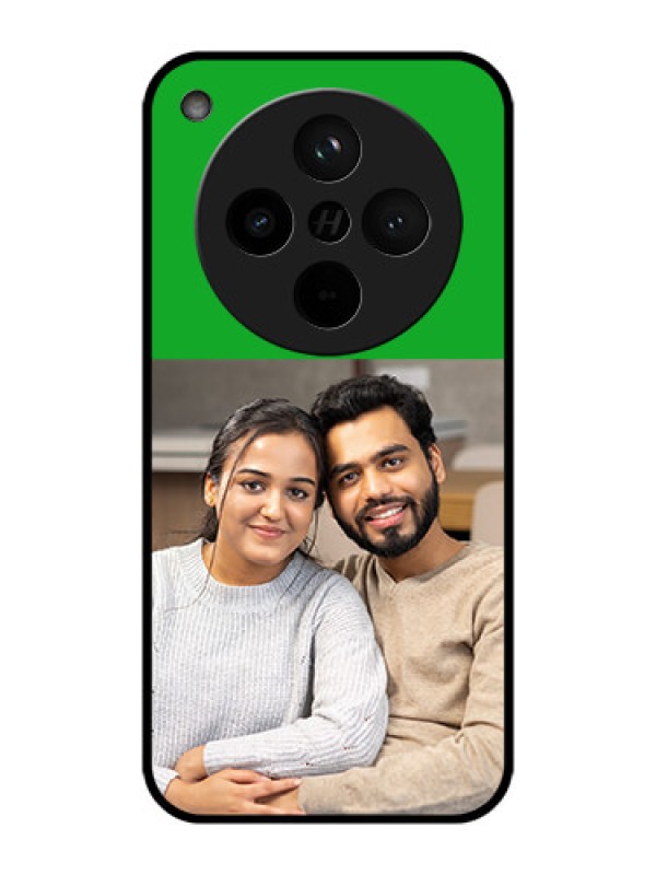 Custom Find X8 5G Custom Metal Phone Case - Green Pattern Design