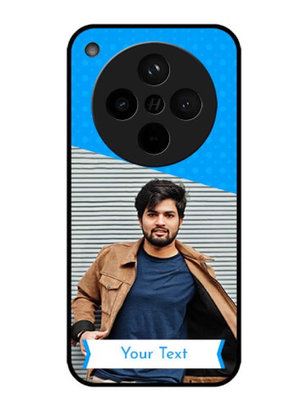 Custom Find X8 5G Custom Metal Phone Case - Simple Blue Color Design