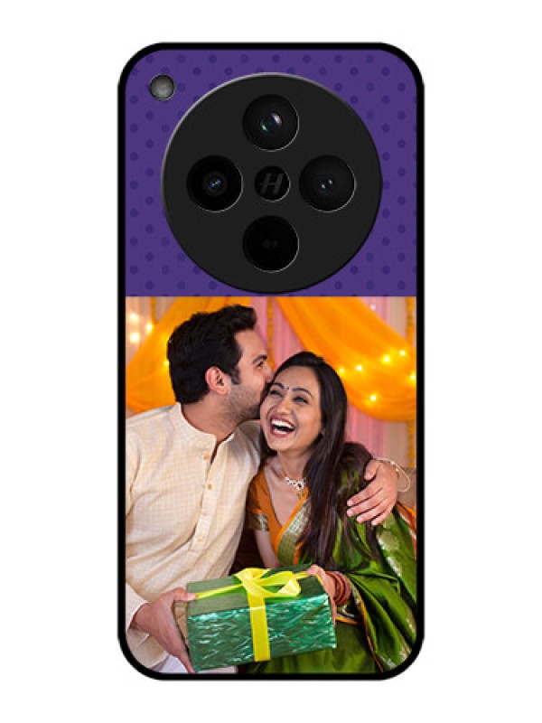 Custom Find X8 5G Custom Metal Phone Case - Violet Colored Pattern Design