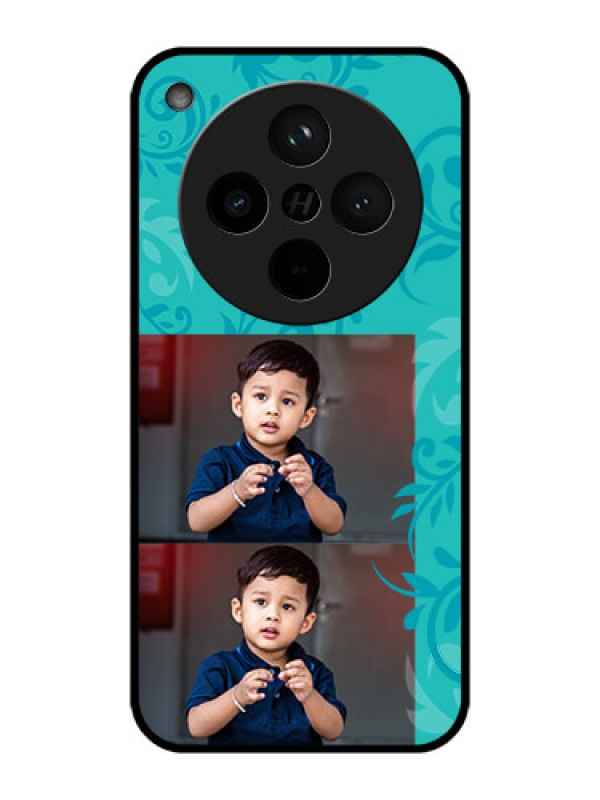 Custom Find X8 5G Custom Metal Phone Case - With Photo And Green Floral Design