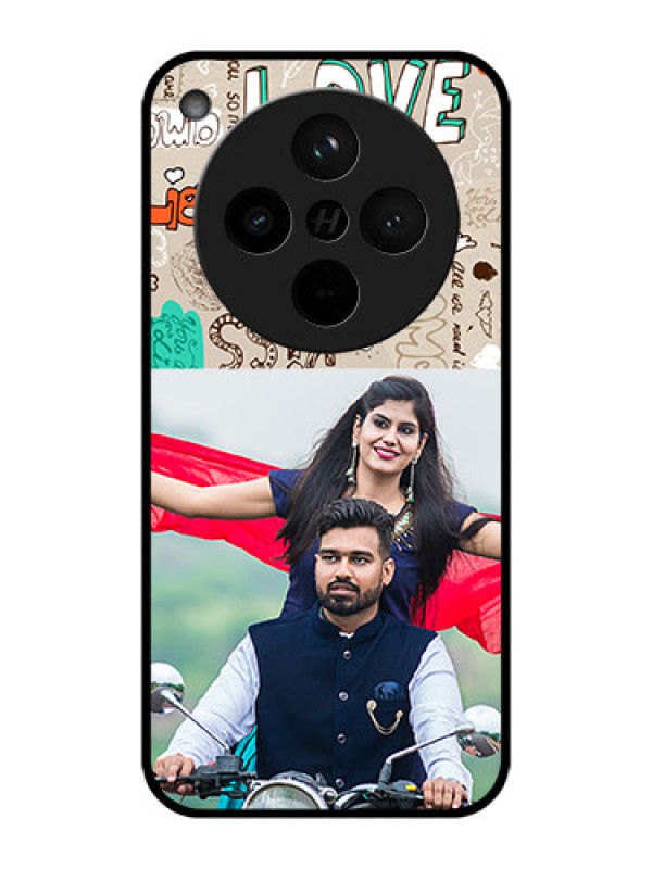 Custom Find X8 5G Custom Metal Phone Case - Love Doodle Pattern