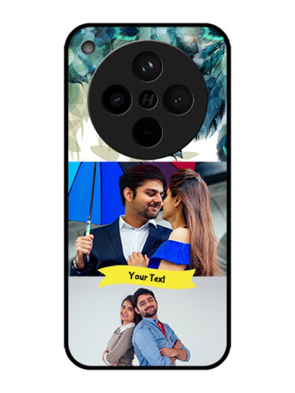 Custom Find X8 5G Custom Metal Phone Case - Image With Boho Peacock Feather Design