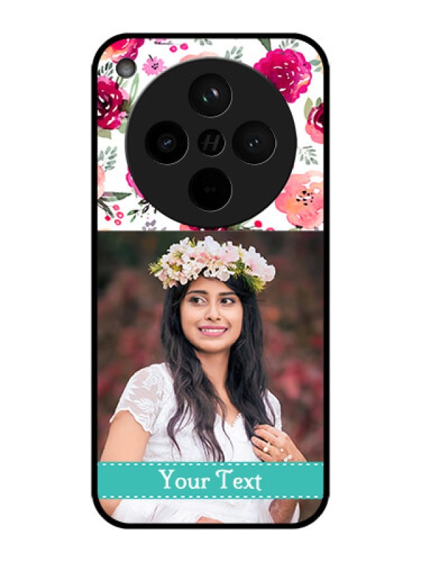 Custom Find X8 5G Custom Metal Phone Case - Water Colors Floral Design