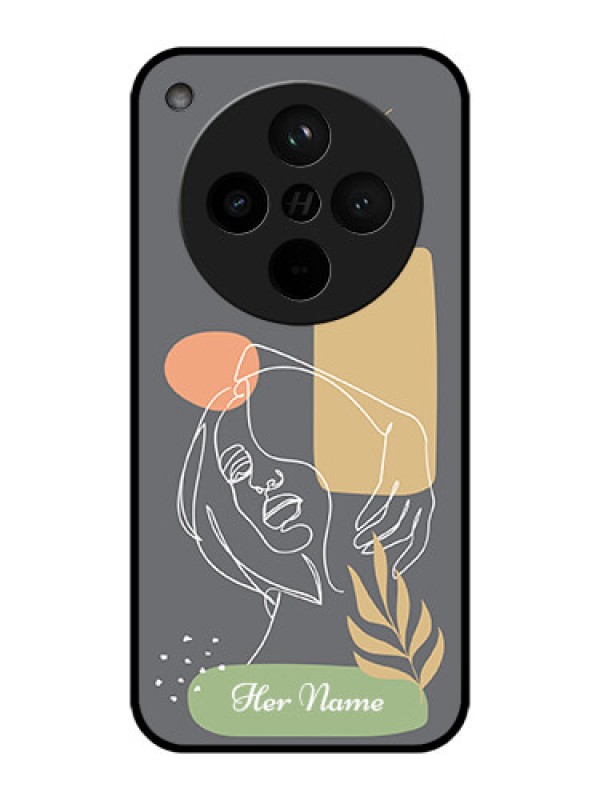 Custom Find X8 5G Custom Metal Phone Case - Gazing Woman Line Art Design