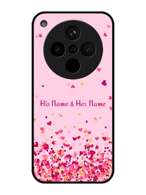 Custom Find X8 5G Custom Metal Phone Case - Floating Hearts Design