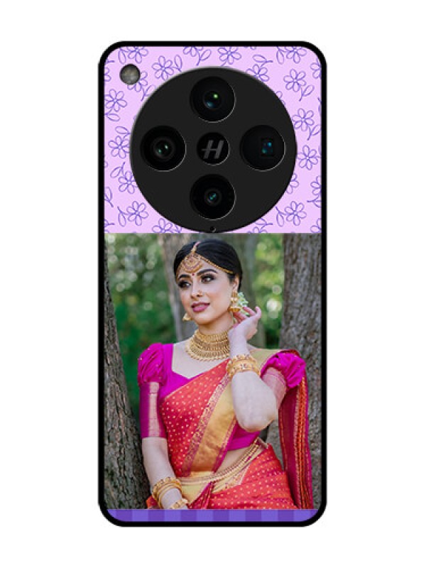 Custom Find X8 Pro 5G Custom Metal Phone Case - Purple Floral Design