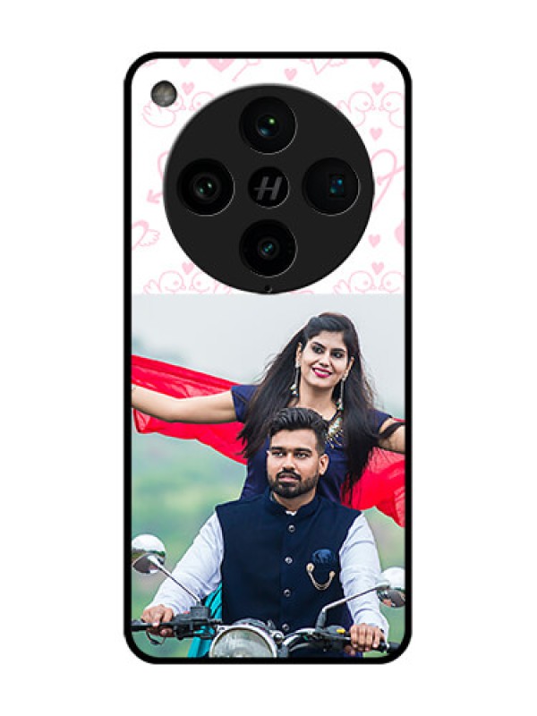 Custom Find X8 Pro 5G Custom Metal Phone Case - Pink Flying Heart Design