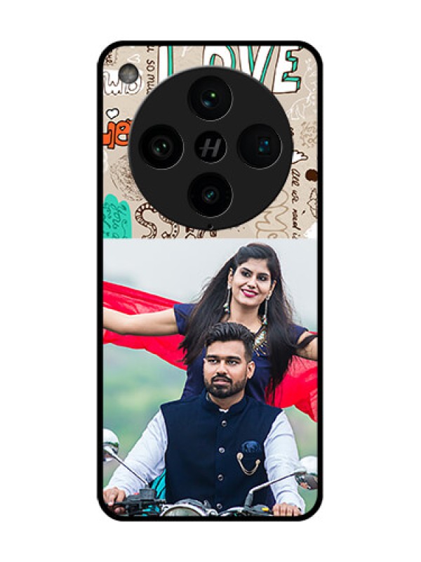 Custom Find X8 Pro 5G Custom Metal Phone Case - Love Doodle Pattern