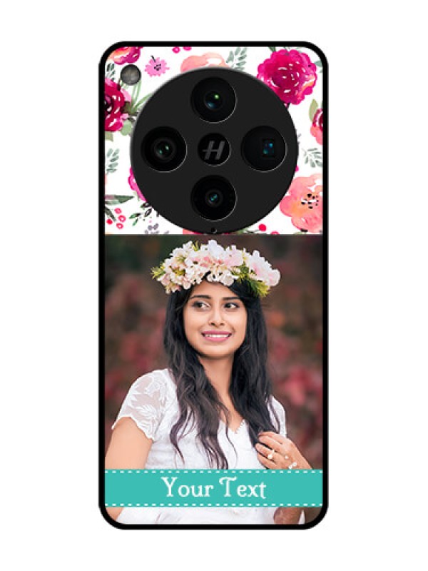 Custom Find X8 Pro 5G Custom Metal Phone Case - Water Colors Floral Design