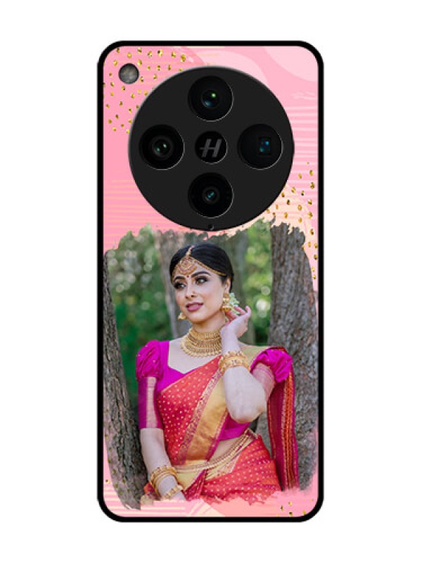 Custom Find X8 Pro 5G Custom Metal Phone Case - Gold Glitter Splash Design