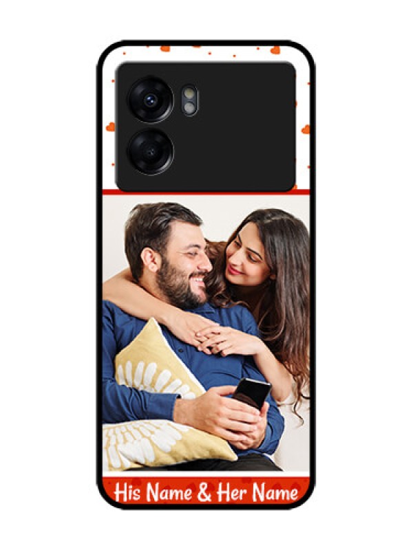 Custom Oppo K10 5G Custom Metal Phone Case - Orange Love Symbol Design