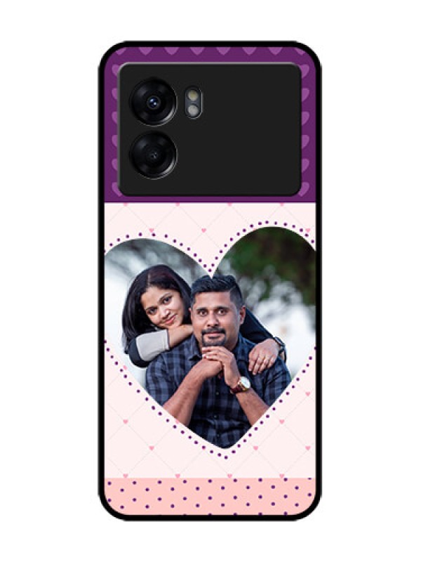 Custom Oppo K10 5G Custom Metal Phone Case - Violet Love Dots Design
