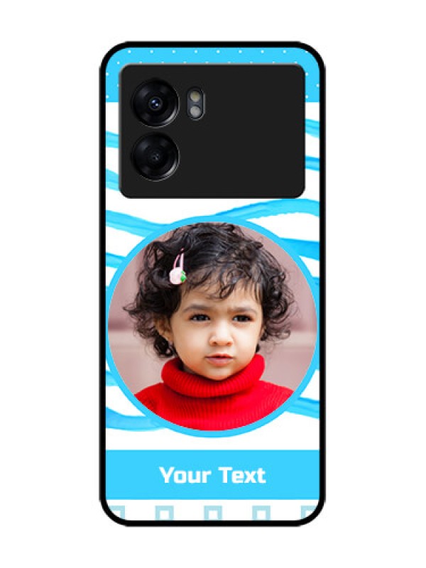 Custom Oppo K10 5G Custom Metal Phone Case - Simple Blue Case Design