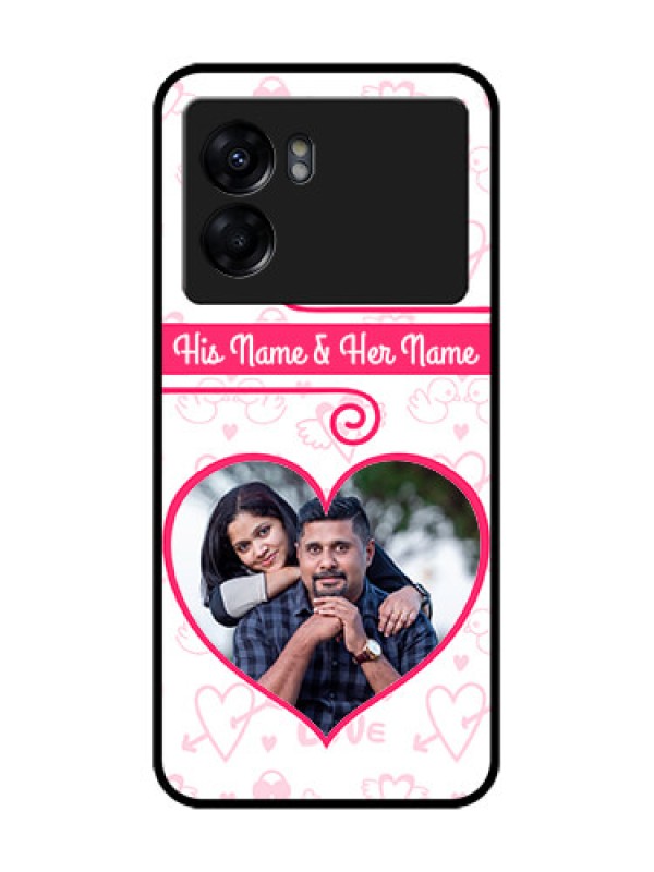 Custom Oppo K10 5G Custom Metal Phone Case - Heart Shape Love Design