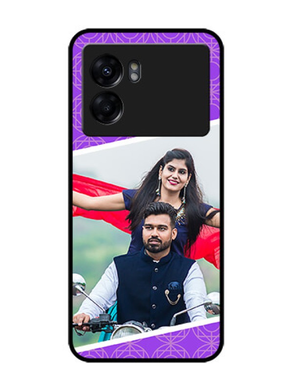 Custom Oppo K10 5G Custom Metal Phone Case - Violet Color Pattern Design