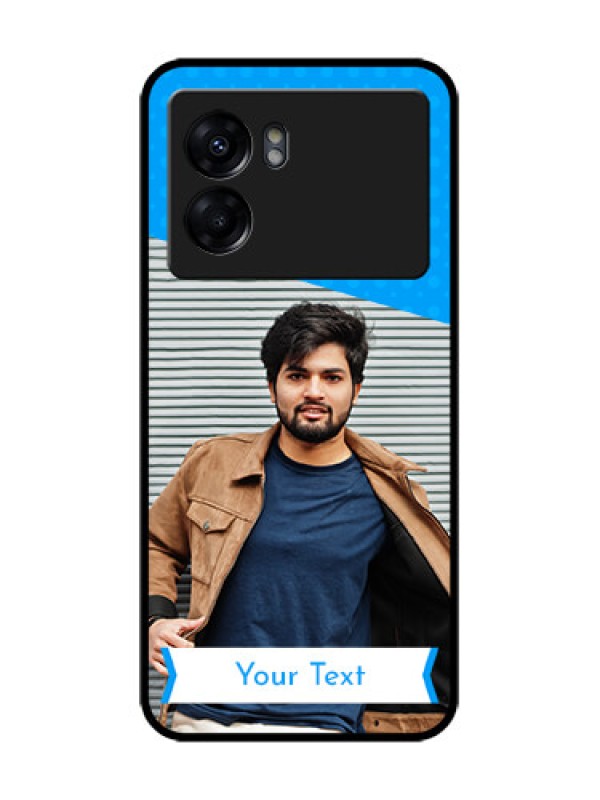 Custom Oppo K10 5G Custom Metal Phone Case - Simple Blue Color Design