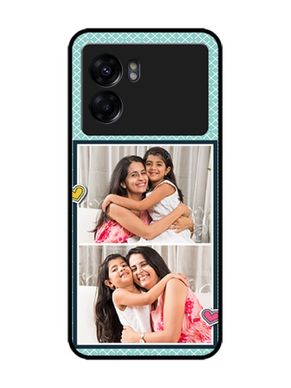 Custom Oppo K10 5G Custom Metal Phone Case - 2 Image Holder With Pattern Design