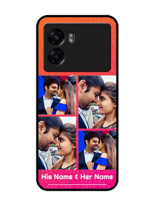 Custom Oppo K10 5G Custom Metal Phone Case - I Love You Pink Design