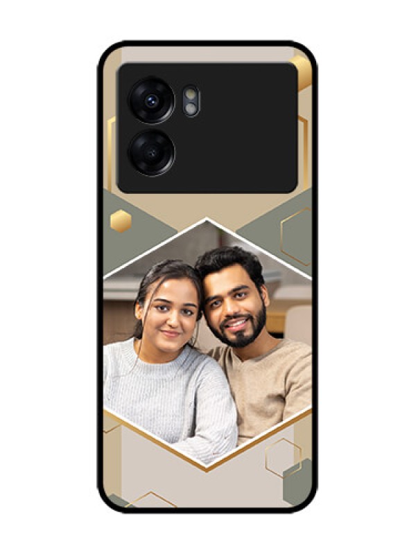 Custom Oppo K10 5G Custom Metal Phone Case - Stylish Hexagon Pattern Design