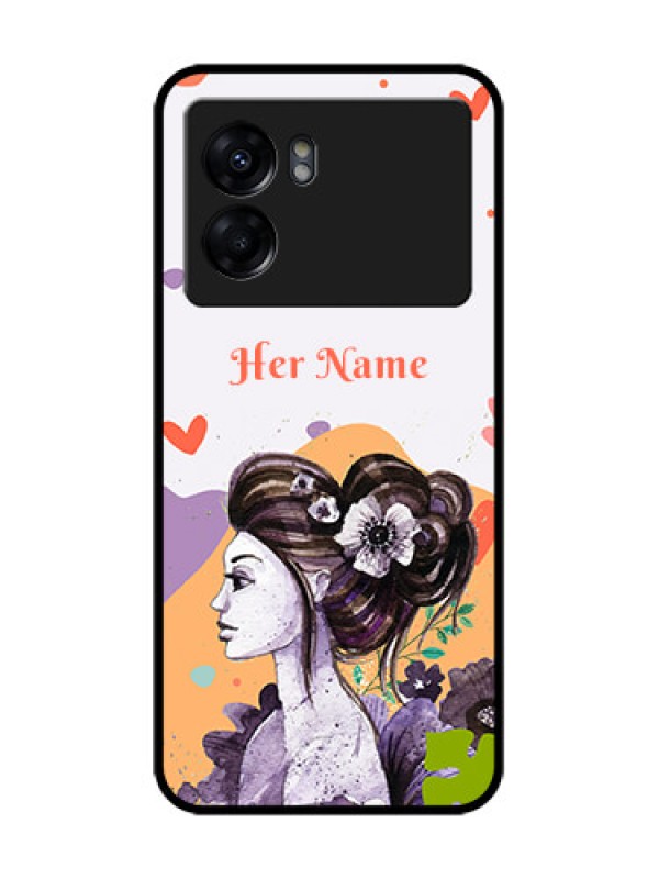 Custom Oppo K10 5G Custom Metal Phone Case - Woman And Nature Design