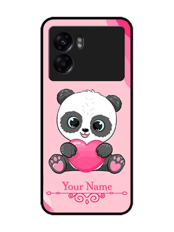 Custom Oppo K10 5G Custom Metal Phone Case - Cute Panda Design