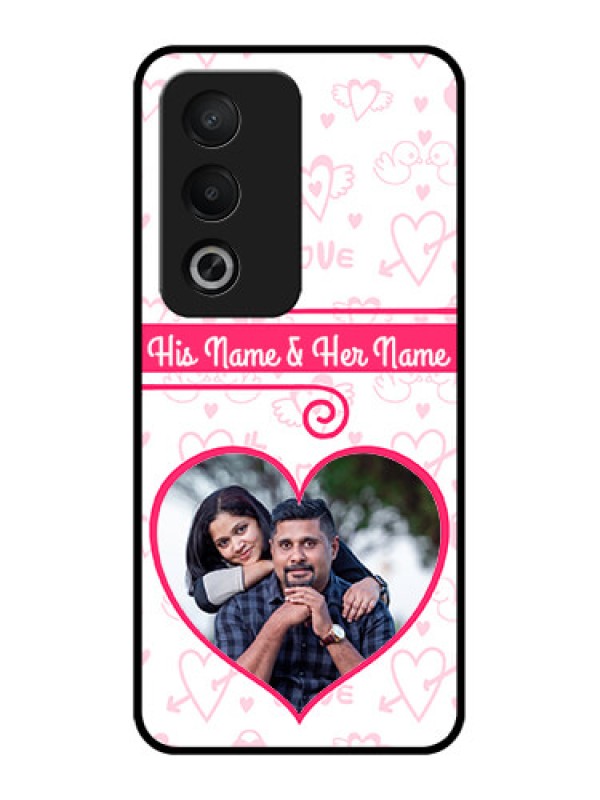 Custom Oppo K12x 5g Custom Metal Phone Case - Heart Shape Love Design