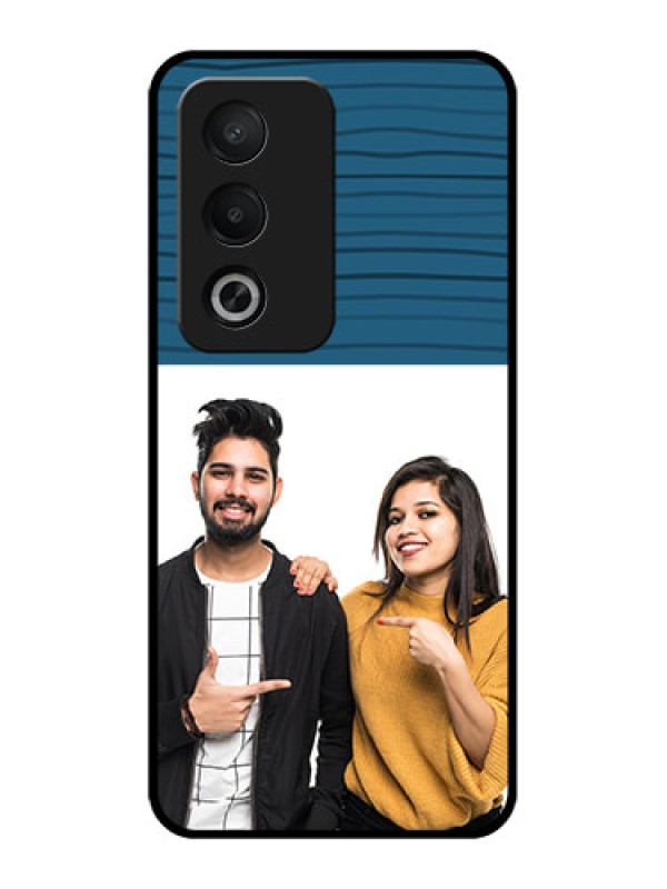 Custom Oppo K12x 5g Custom Metal Phone Case - Blue Pattern Cover Design