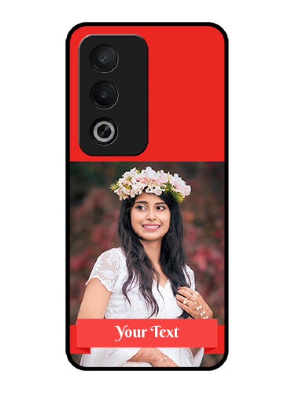 Custom Oppo K12x 5g Custom Metal Phone Case - Simple Red Color Design