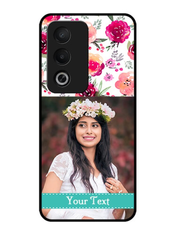 Custom Oppo K12x 5g Custom Metal Phone Case - Water Colors Floral Design