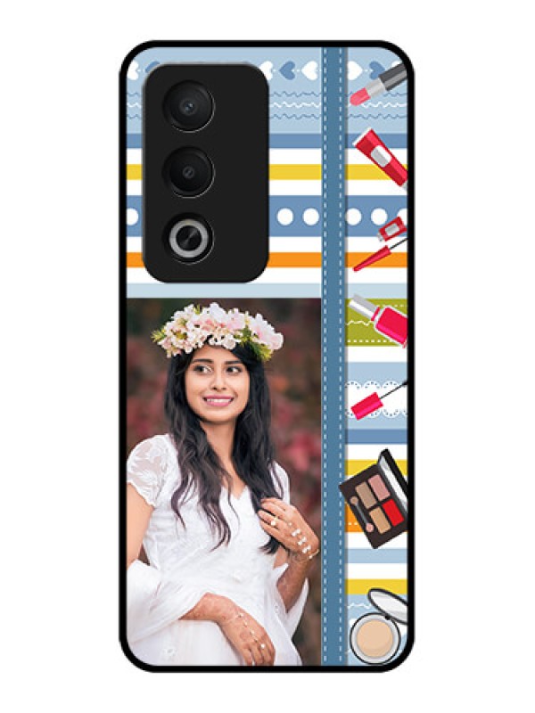Custom Oppo K12x 5g Custom Metal Phone Case - Makeup Icons Design