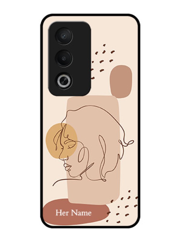 Custom Oppo K12x 5g Custom Metal Phone Case - Calm Woman Line Art Design