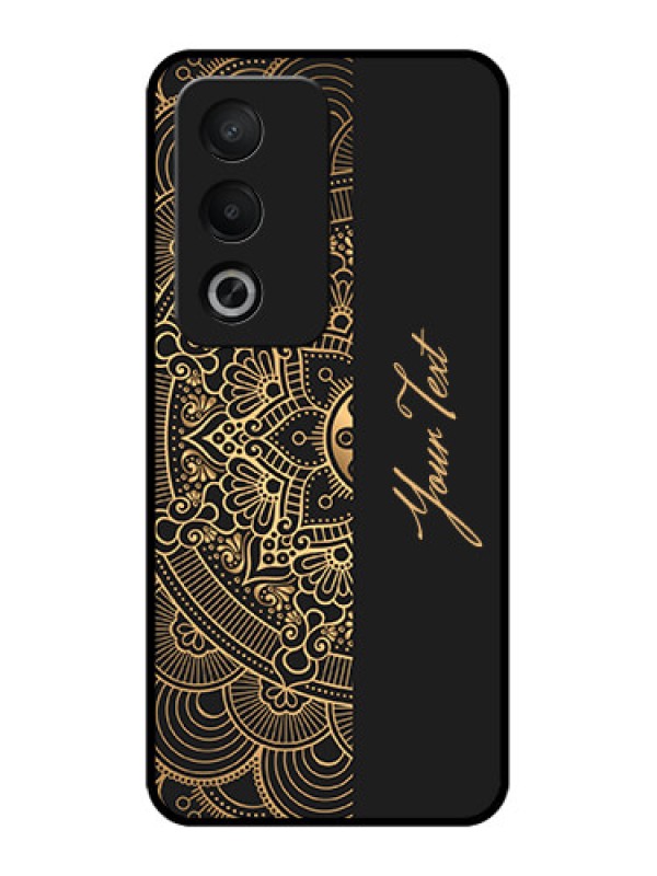 Custom Oppo K12x 5g Custom Metal Phone Case - Mandala Art With Custom Text Design