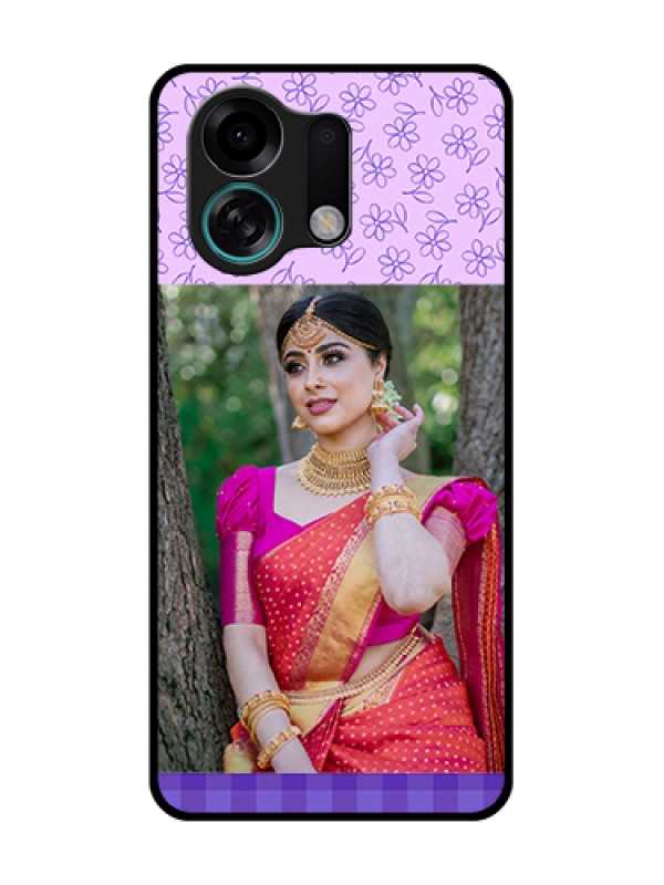 Custom Oppo K13 Turbo 5G Custom Metal Phone Case - Purple Floral Design